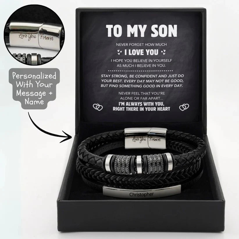 "Forever Connected" Son's Customized Bracelet