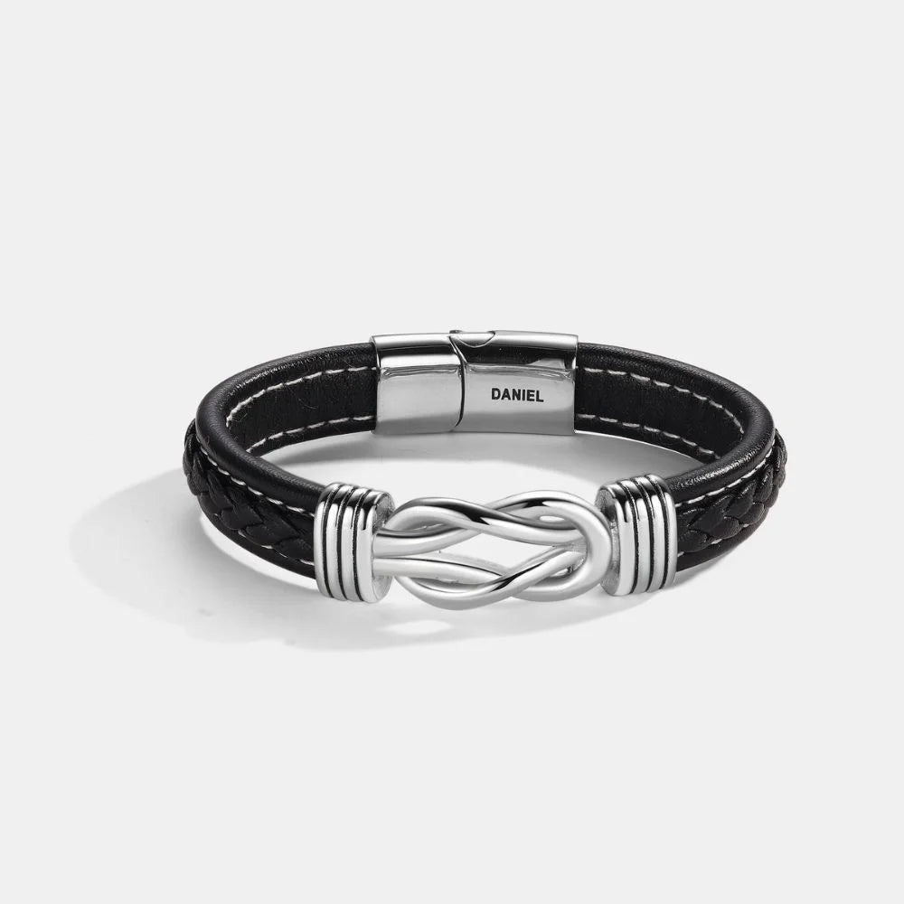 Nephew's Infinity Knot Bracelet Gift Set with Engraved Name