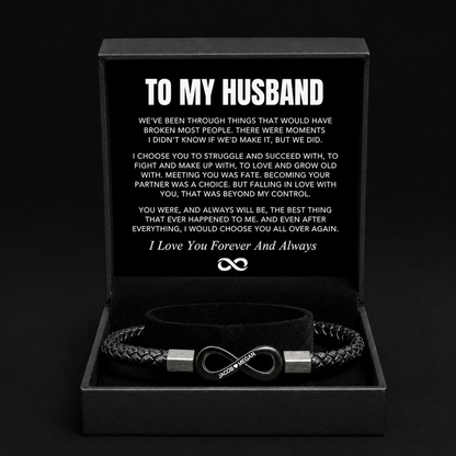 "To My Husband" - Infinity Personalized Bracelet
