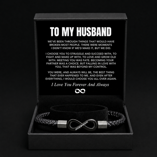 "To My Husband" - Infinity Personalized Bracelet