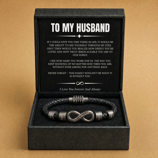Infinity Name Bracelet - For the Man Who Holds Us Together