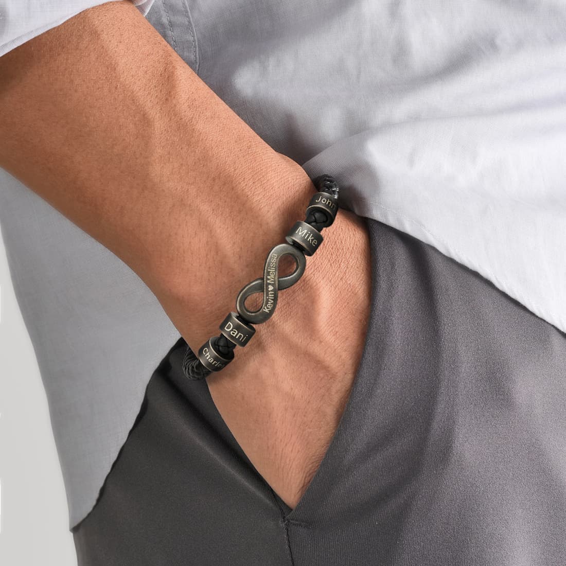 Infinity Name Bracelet - A Symbol of Strength for Him - view 2