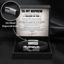 Nephew's Infinity Knot Bracelet Gift Set with Engraved Name