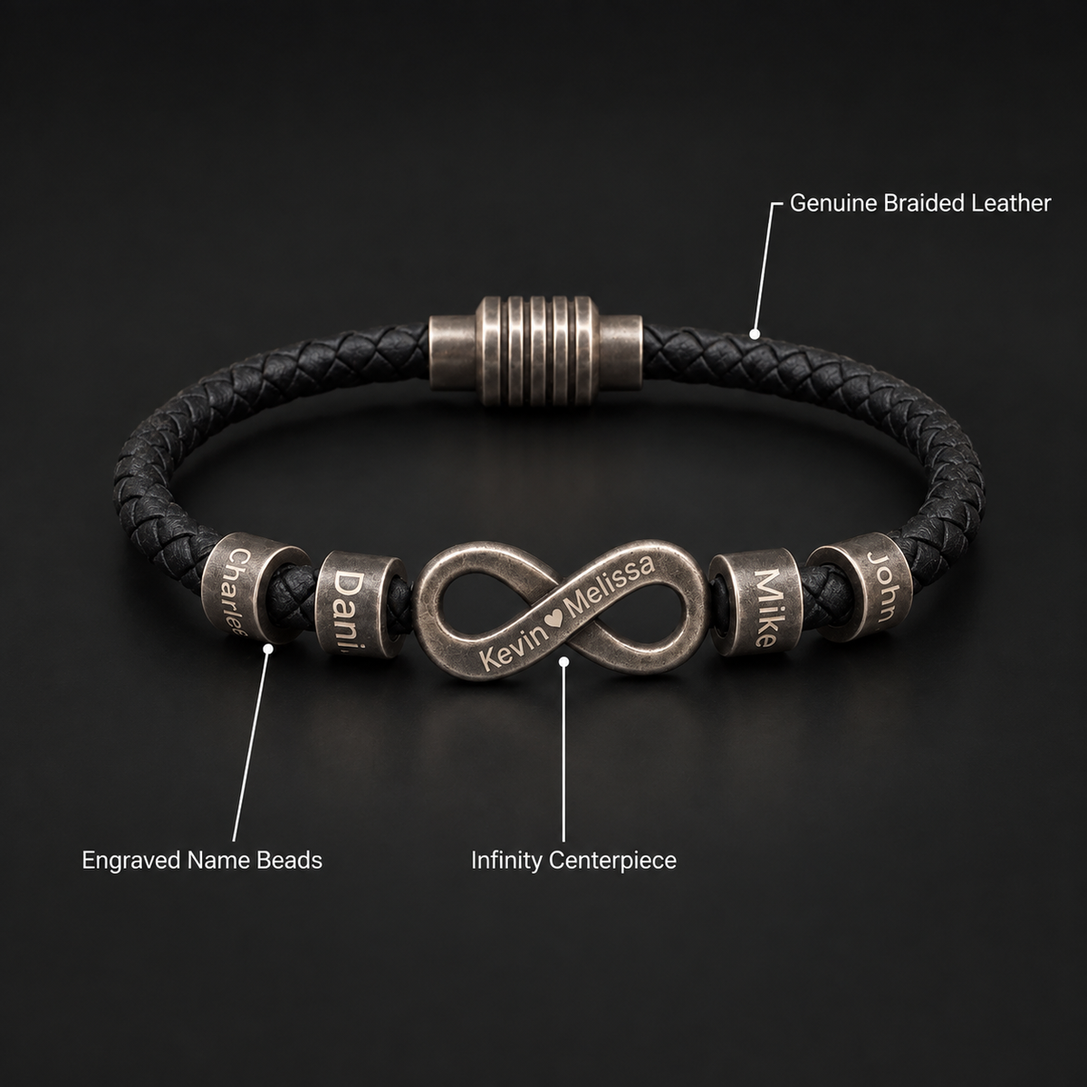 Infinity Name Bracelet - A Symbol of Strength for Him