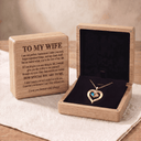 A Mi Esposa - Collar Corazón con Piedras de Nacimiento y Caja de Madera Personalizada