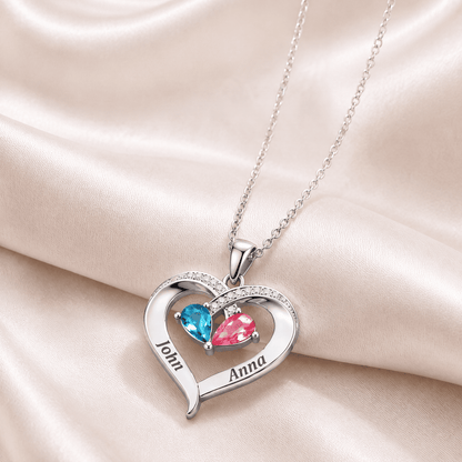 To My Wife Birthstone Heart Necklace - view 6