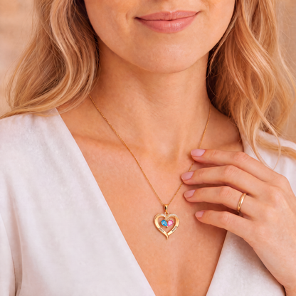 To My Wife Birthstone Heart Necklace - view 2