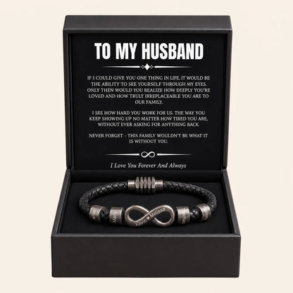 Infinity Name Bracelet - For the Man Who Holds Us Together