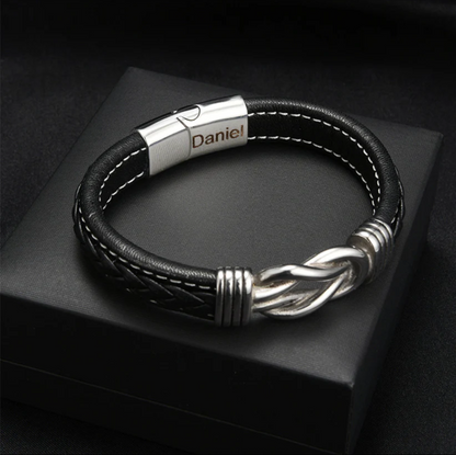 Nephew's Infinity Knot Bracelet Gift Set with Engraved Name