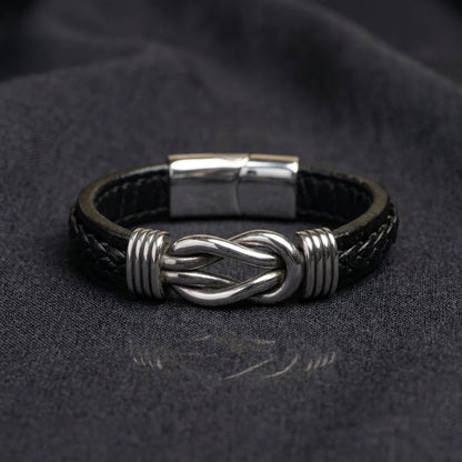 Son's Infinity Knot Bracelet Gift Set with Engraved Name
